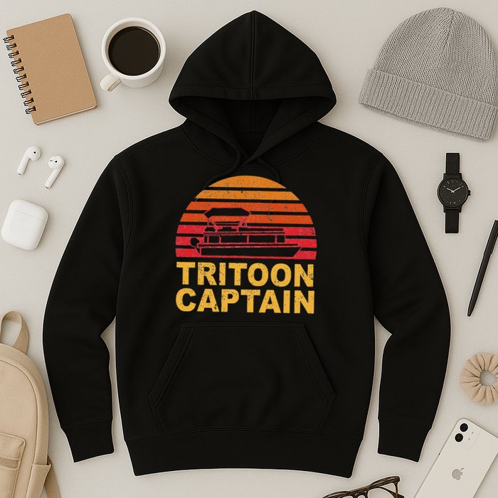 Tritoon Captain Pontoon Captain Tri Toon Boating Hoodie