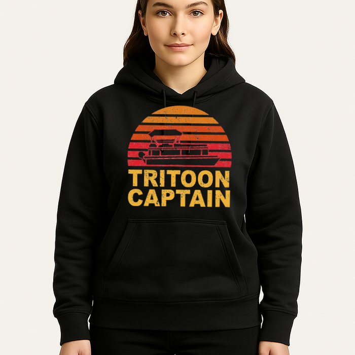 Tritoon Captain Pontoon Captain Tri Toon Boating Hoodie