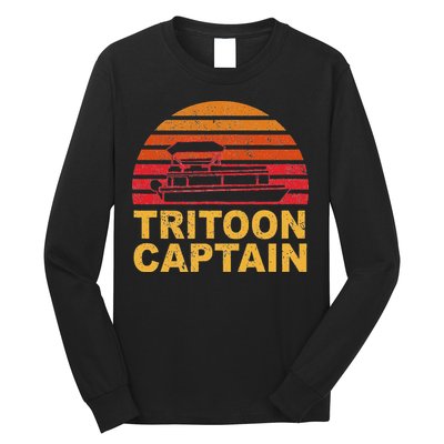 Tritoon Captain Pontoon Captain Tri Toon Boating Long Sleeve Shirt
