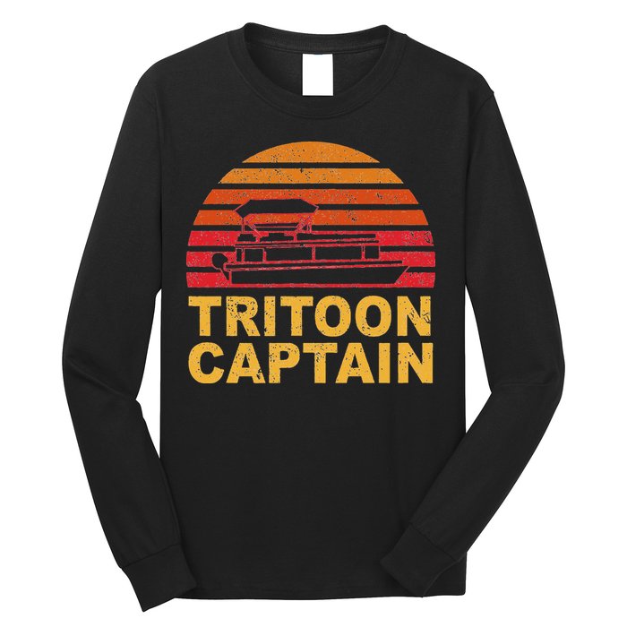 Tritoon Captain Pontoon Captain Tri Toon Boating Long Sleeve Shirt