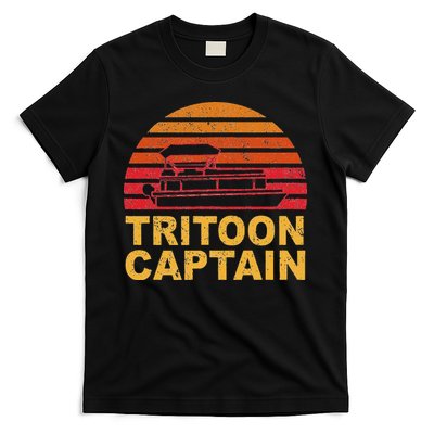 Tritoon Captain Pontoon Captain Tri Toon Boating T-Shirt