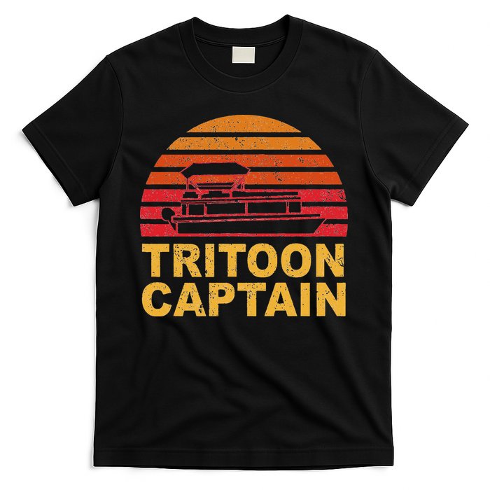 Tritoon Captain Pontoon Captain Tri Toon Boating T-Shirt