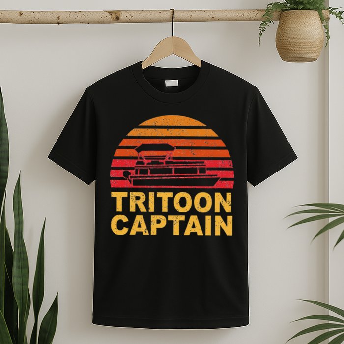 Tritoon Captain Pontoon Captain Tri Toon Boating T-Shirt