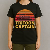 Tritoon Captain Pontoon Captain Tri Toon Boating T-Shirt