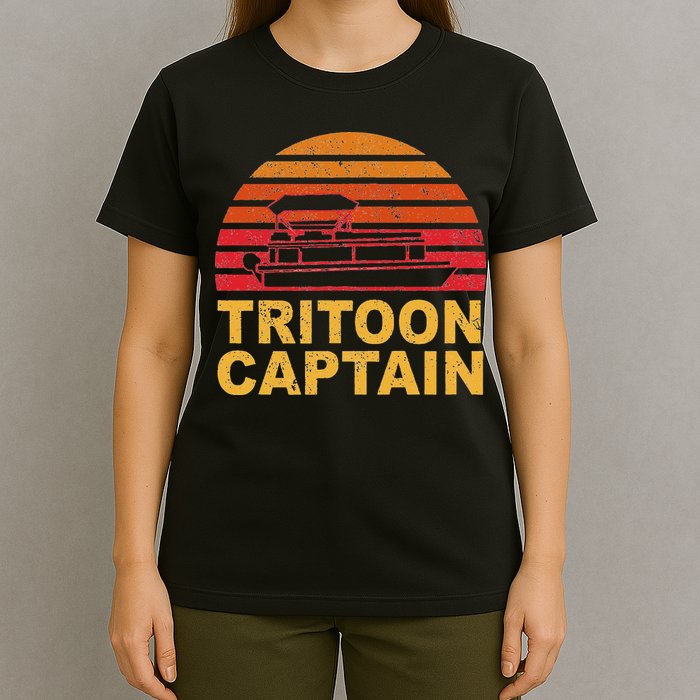Tritoon Captain Pontoon Captain Tri Toon Boating T-Shirt