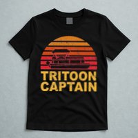 Tritoon Captain Pontoon Captain Tri Toon Boating T-Shirt