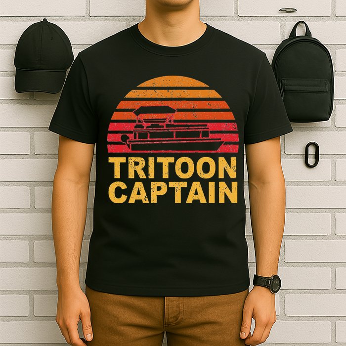 Tritoon Captain Pontoon Captain Tri Toon Boating T-Shirt