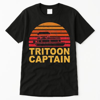 Tritoon Captain Pontoon Captain Tri Toon Boating Tall T-Shirt