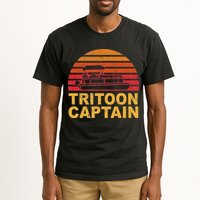 Tritoon Captain Pontoon Captain Tri Toon Boating Tall T-Shirt