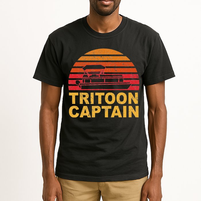 Tritoon Captain Pontoon Captain Tri Toon Boating Tall T-Shirt
