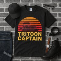 Tritoon Captain Pontoon Captain Tri Toon Boating Tall T-Shirt