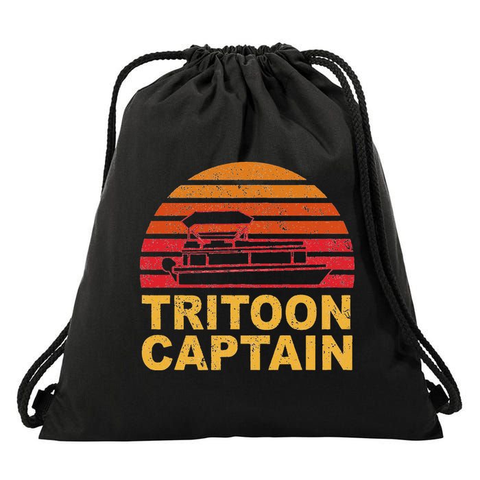 Tritoon Captain Pontoon Captain Tri Toon Boating Drawstring Bag