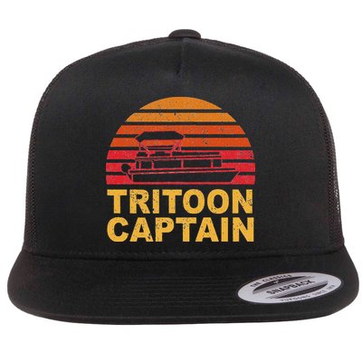 Tritoon Captain Pontoon Captain Tri Toon Boating Flat Bill Trucker Hat