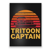 Tritoon Captain Pontoon Captain Tri Toon Boating Poster