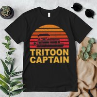 Tritoon Captain Pontoon Captain Tri Toon Boating Premium T-Shirt