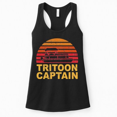 Tritoon Captain Pontoon Captain Tri Toon Boating Womens Tank Top