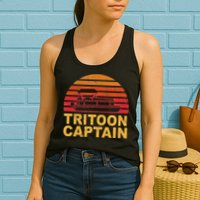 Tritoon Captain Pontoon Captain Tri Toon Boating Womens Tank Top
