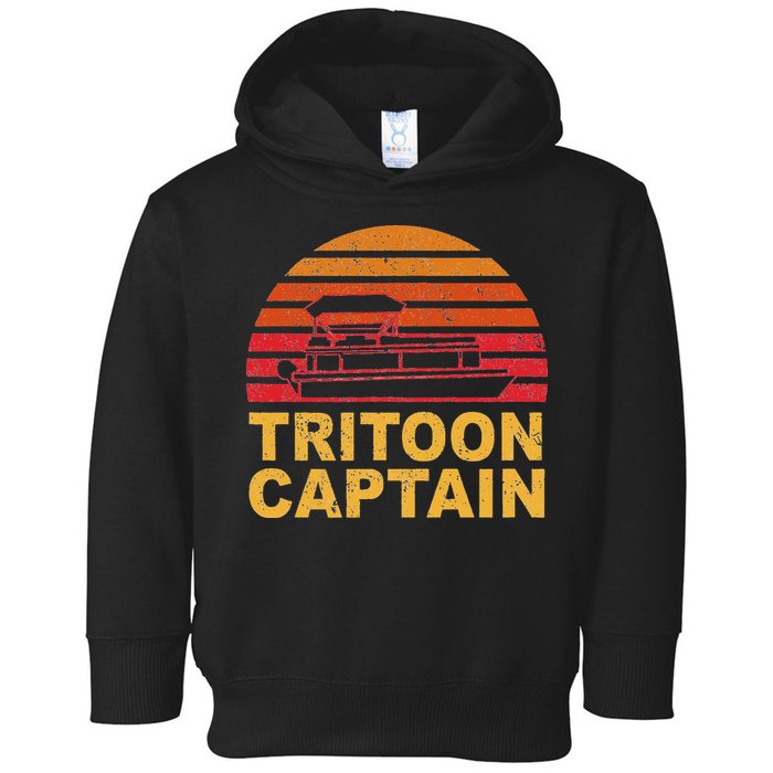 Tritoon Captain Pontoon Captain Tri Toon Boating Toddler Hoodie
