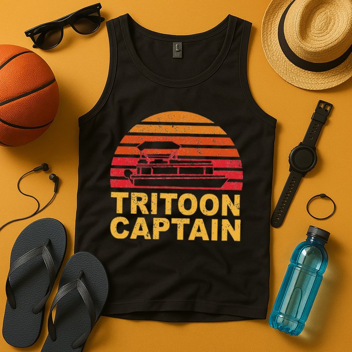 Tritoon Captain Pontoon Captain Tri Toon Boating Tank Top