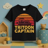 Tritoon Captain Pontoon Captain Tri Toon Boating Toddler T-Shirt