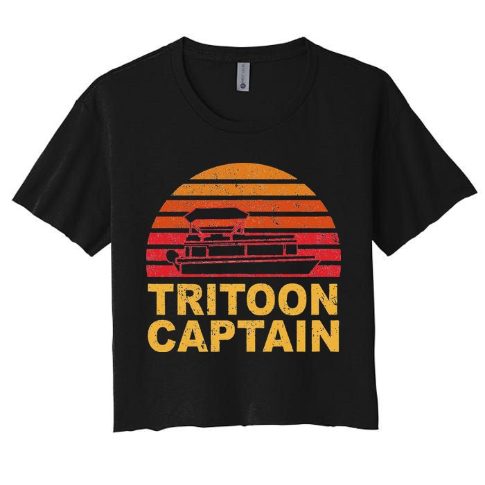 Tritoon Captain Pontoon Captain Tri Toon Boating Crop Top