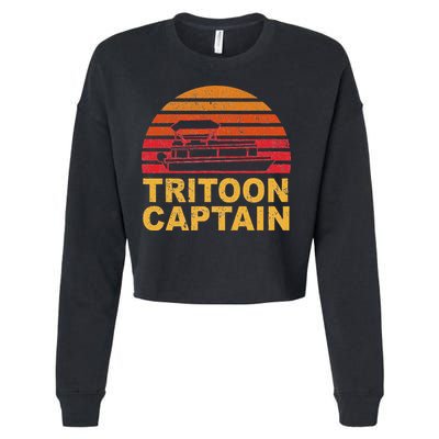 Tritoon Captain Pontoon Captain Tri Toon Boating Cropped Pullover Crew