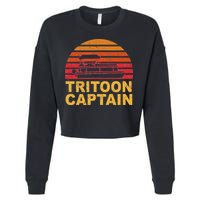 Tritoon Captain Pontoon Captain Tri Toon Boating Cropped Pullover Crew