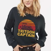 Tritoon Captain Pontoon Captain Tri Toon Boating Cropped Pullover Crew