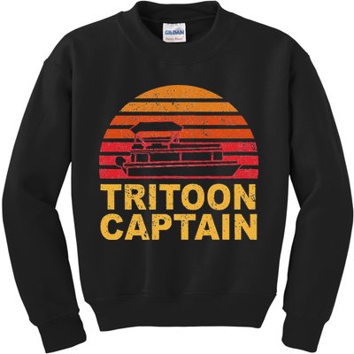 Tritoon Captain Pontoon Captain Tri Toon Boating Kids Sweatshirt