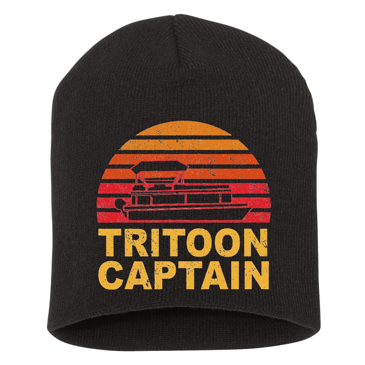 Tritoon Captain Pontoon Captain Tri Toon Boating Short Acrylic Beanie