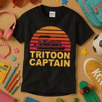 Tritoon Captain Pontoon Captain Tri Toon Boating Kids T-Shirt