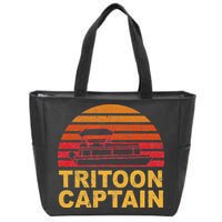 Tritoon Captain Pontoon Captain Tri Toon Boating Zip Tote Bag