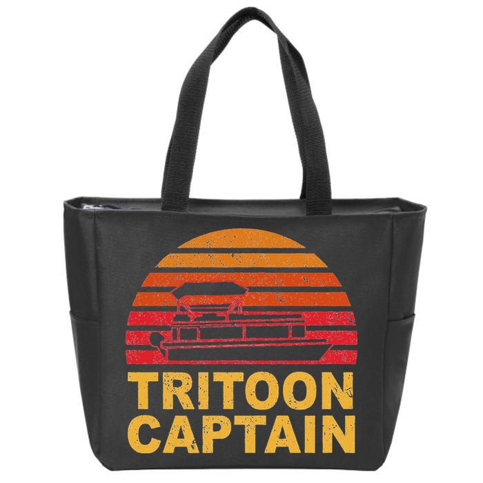 Tritoon Captain Pontoon Captain Tri Toon Boating Zip Tote Bag