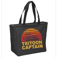 Tritoon Captain Pontoon Captain Tri Toon Boating Zip Tote Bag