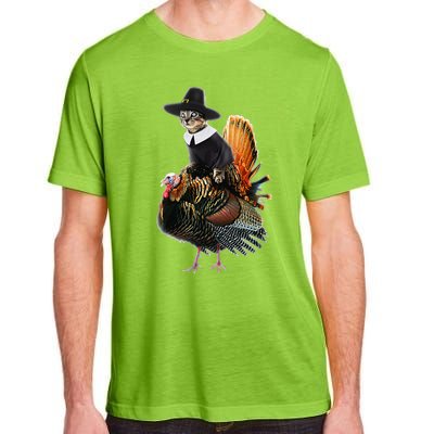 Thanksgiving Cat Pilgrim Costume Thanksgiving Turkey Gift Adult ChromaSoft Performance T-Shirt