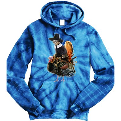 Thanksgiving Cat Pilgrim Costume Thanksgiving Turkey Gift Tie Dye Hoodie