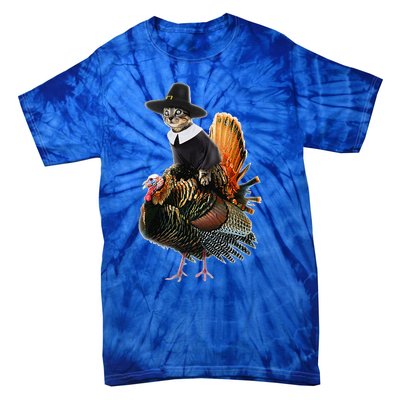 Thanksgiving Cat Pilgrim Costume Thanksgiving Turkey Gift Tie-Dye T-Shirt