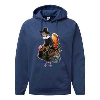 Thanksgiving Cat Pilgrim Costume Thanksgiving Turkey Gift Performance Fleece Hoodie