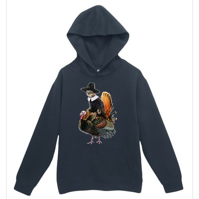 Thanksgiving Cat Pilgrim Costume Thanksgiving Turkey Gift Urban Pullover Hoodie