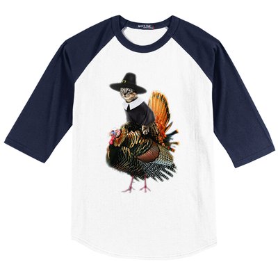 Thanksgiving Cat Pilgrim Costume Thanksgiving Turkey Gift Baseball Sleeve Shirt