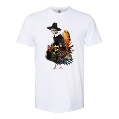 Thanksgiving Cat Pilgrim Costume Thanksgiving Turkey Gift Softstyle CVC T-Shirt