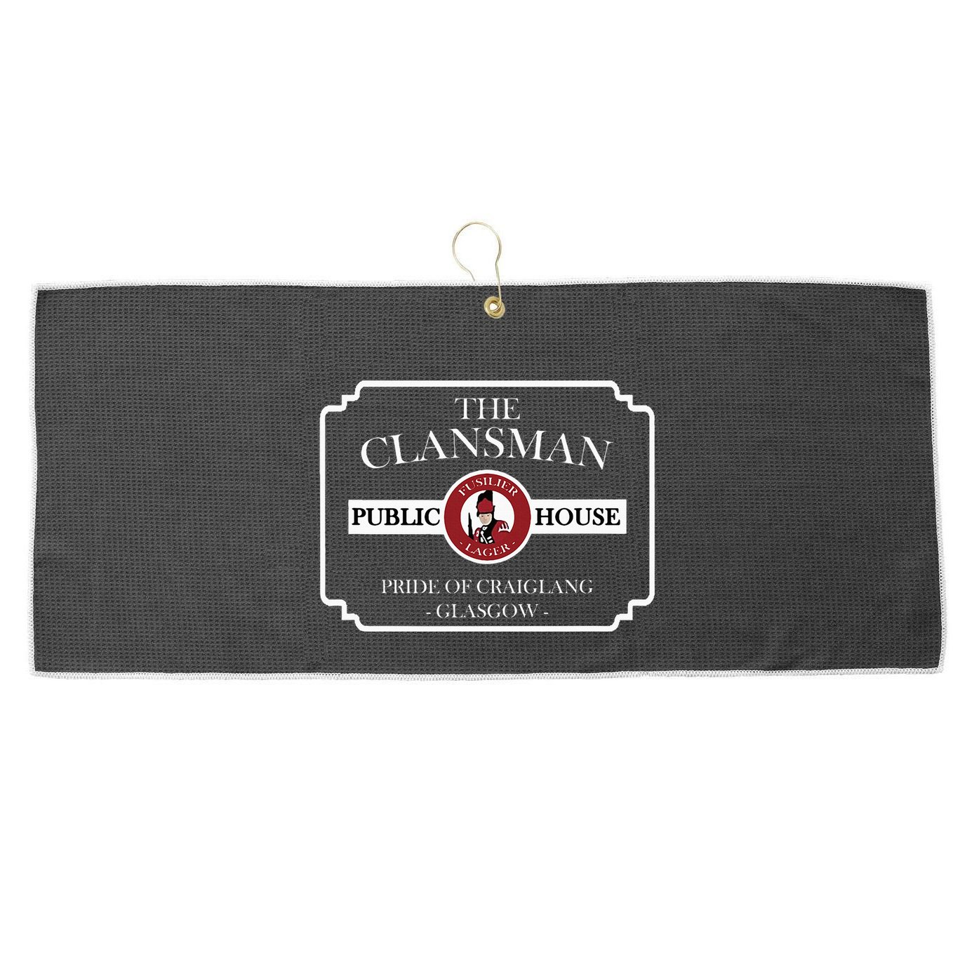 The Clansman Public House Funny Scottish Large Microfiber Waffle Golf Towel
