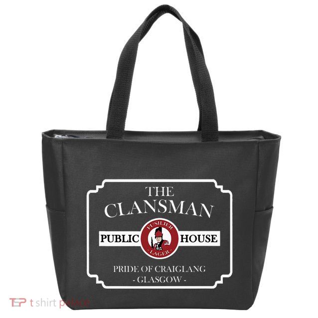The Clansman Public House Funny Scottish Zip Tote Bag