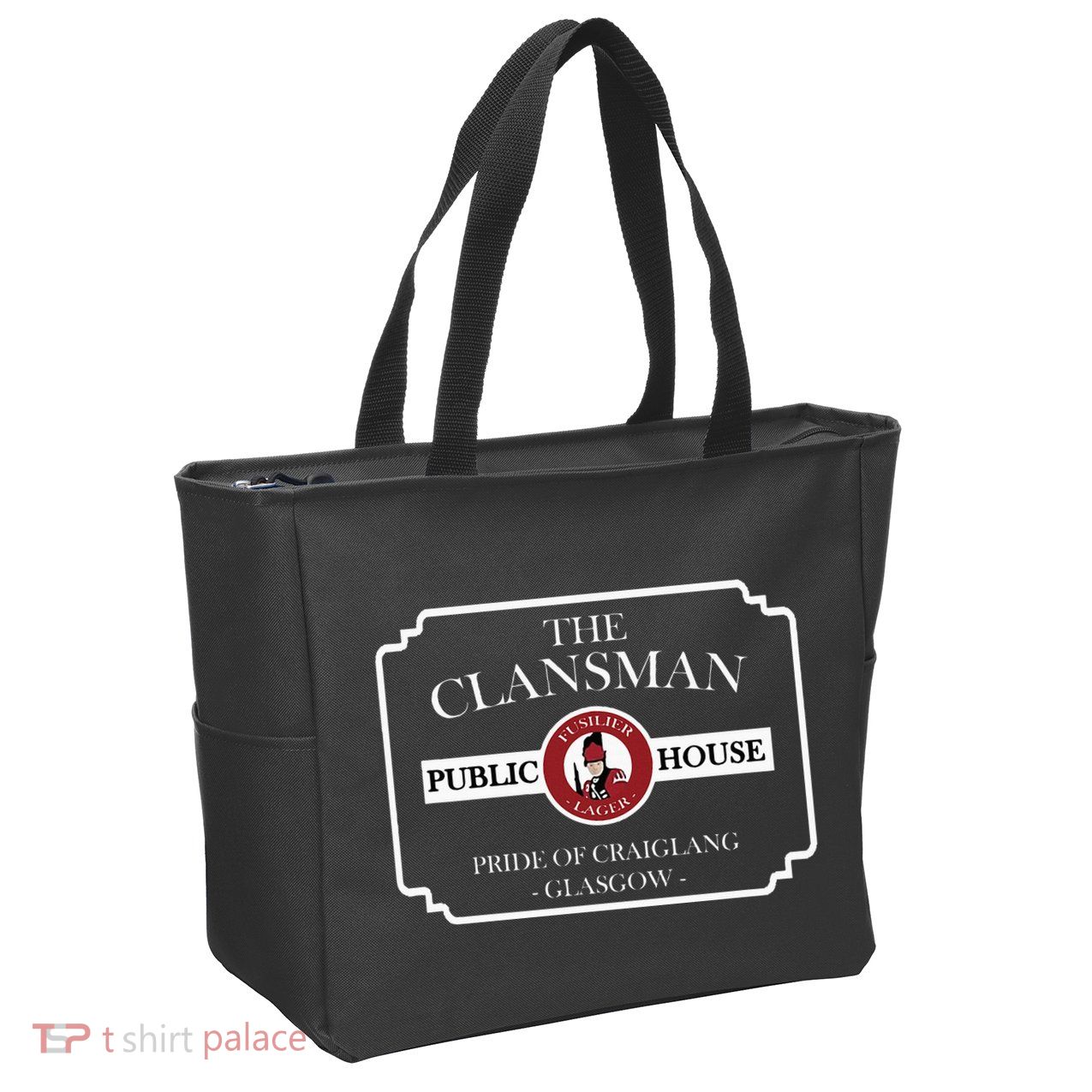 The Clansman Public House Funny Scottish Zip Tote Bag