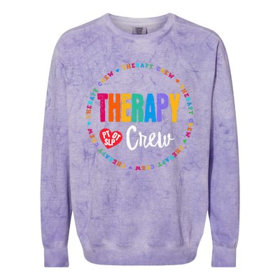 Therapy Crew PT OT SLP Occupational Therapist Week Team Colorblast Crewneck Sweatshirt