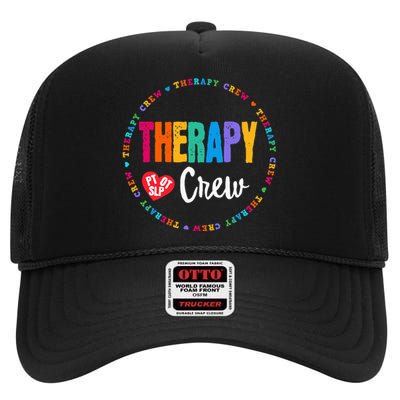 Therapy Crew PT OT SLP Occupational Therapist Week Team High Crown Mesh Back Trucker Hat