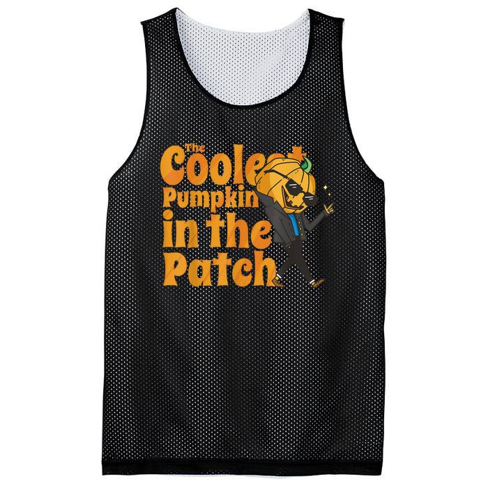 The Coolest Pumpkin In The Patch Kids Pumpkin Halloween Mesh Reversible Basketball Jersey Tank