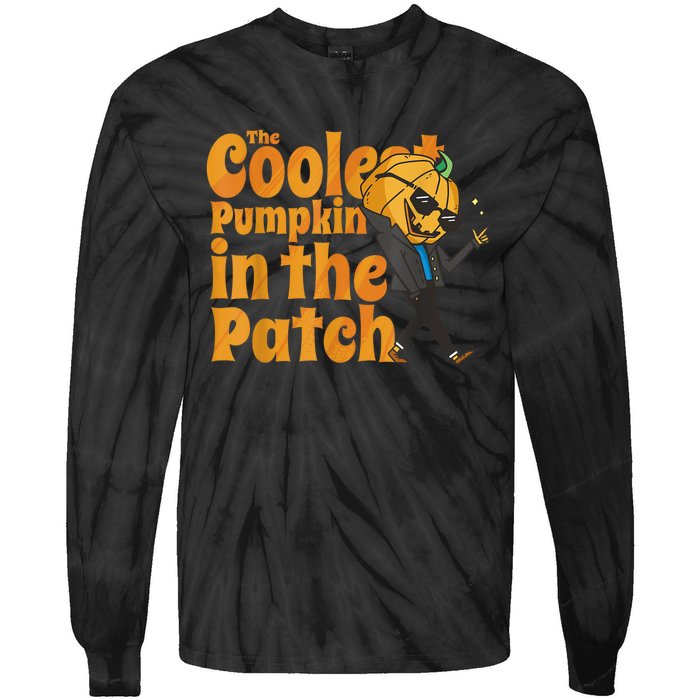 The Coolest Pumpkin In The Patch Kids Pumpkin Halloween Tie-Dye Long Sleeve Shirt