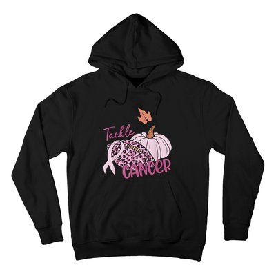 Tackle Cancer Pumpkin Breast Cancer Awareness Football Hoodie