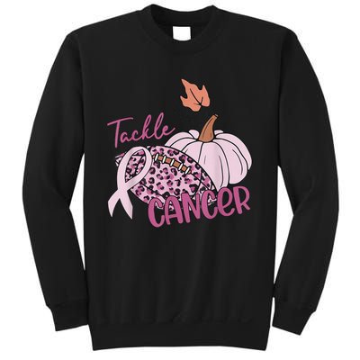 Tackle Cancer Pumpkin Breast Cancer Awareness Football Sweatshirt